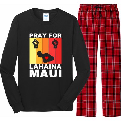 Vintage Pray For Lahaina Maui Gift Long Sleeve Pajama Set