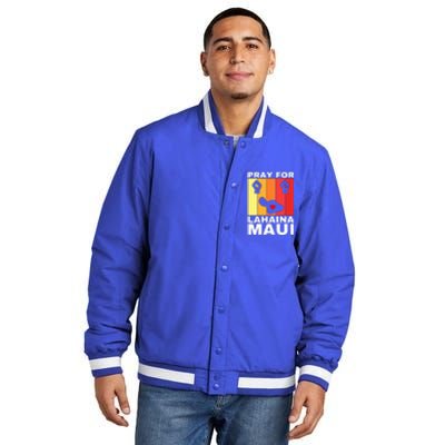 Vintage Pray For Lahaina Maui Gift Insulated Varsity Jacket