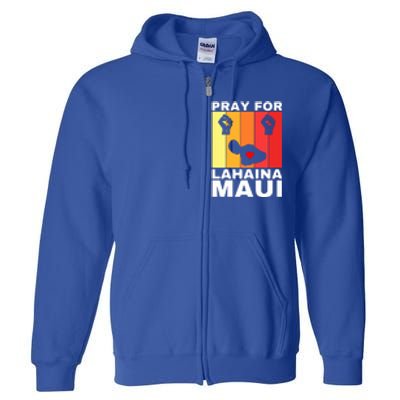 Vintage Pray For Lahaina Maui Gift Full Zip Hoodie