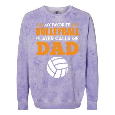 Volleyball Player Father Saying Volleyball Funny Gift Colorblast Crewneck Sweatshirt