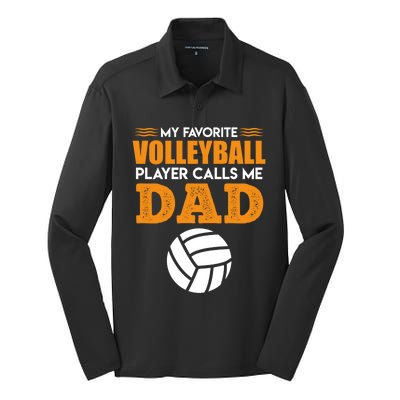 Volleyball Player Father Saying Volleyball Funny Gift Silk Touch Performance Long Sleeve Polo