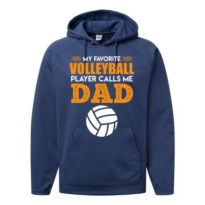 Volleyball Player Father Saying Volleyball Funny Gift Performance Fleece Hoodie