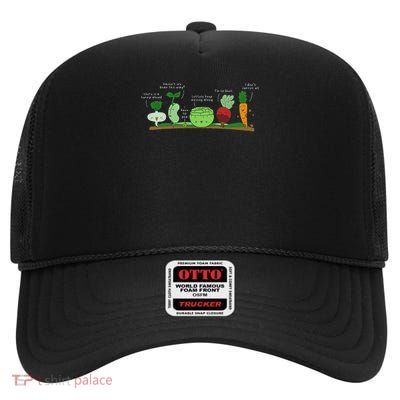 Vegetable Puns Funny Veggie Vegan For Women Or High Crown Mesh Back Trucker Hat