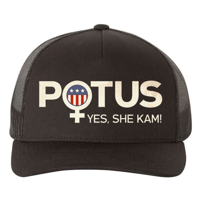 Vintage Potus Female Symbol Yes She Kam Harris For President Sweat Yupoong Adult 5-Panel Trucker Hat