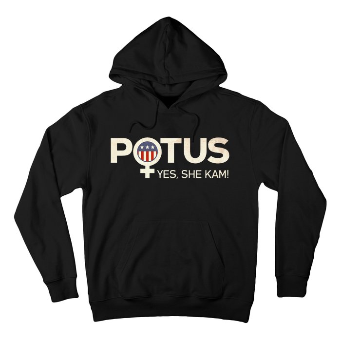 Vintage Potus Female Symbol Yes She Kam Harris For President Sweat Hoodie