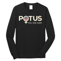 Vintage Potus Female Symbol Yes She Kam Harris For President Sweat Long Sleeve Shirt