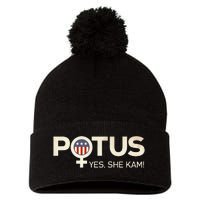 Vintage Potus Female Symbol Yes She Kam Harris For President Sweat Pom Pom 12in Knit Beanie