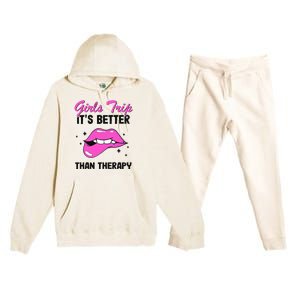 Vacation Party Funny Trip It's Better Than Therapy Premium Hooded Sweatsuit Set