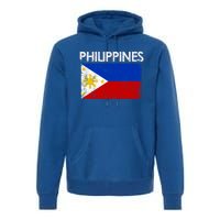 Vintage Philippines Filipino Flag Pride Gift Premium Hoodie