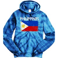 Vintage Philippines Filipino Flag Pride Gift Tie Dye Hoodie