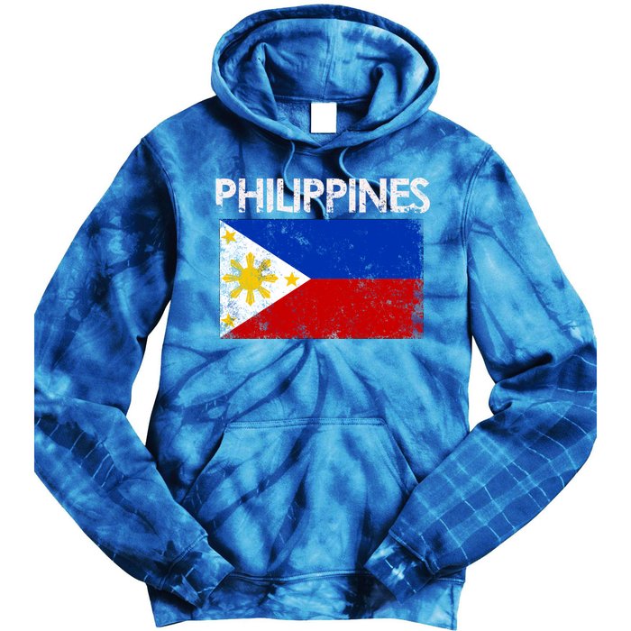 Vintage Philippines Filipino Flag Pride Gift Tie Dye Hoodie