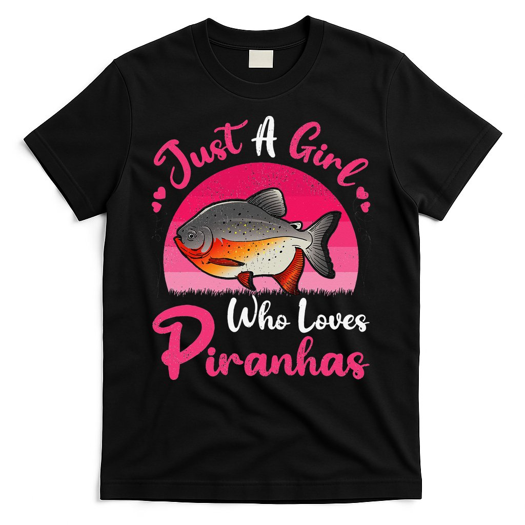 Vintage Piranha Fish Lover Just A Who Loves Piranhas T-Shirt