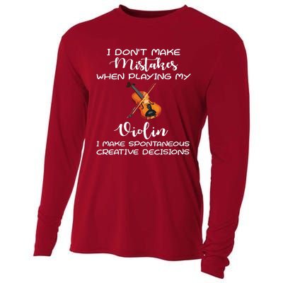 Violin Player Gifts Violinist Orchestra Music 80s 90s Cooling Performance Long Sleeve Crew