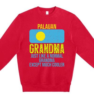 Vintage Palauan Grandma Palau Flag for Mother's Day Premium Crewneck Sweatshirt