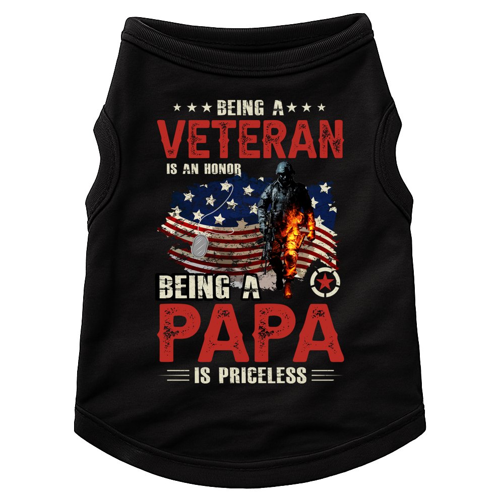 Veteran Papa Great Gift Doggie Tank