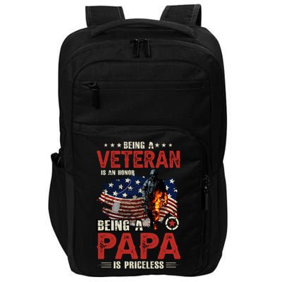 Veteran Papa Great Gift Impact Tech Backpack