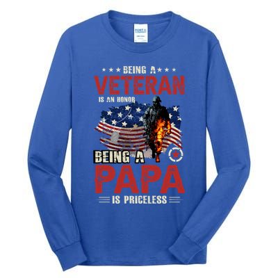 Veteran Papa Great Gift Tall Long Sleeve T-Shirt