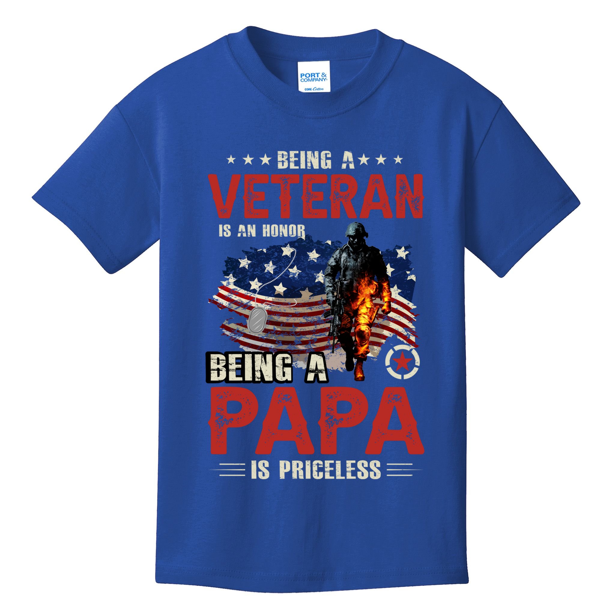 Veteran Papa Great Gift Kids T-Shirt