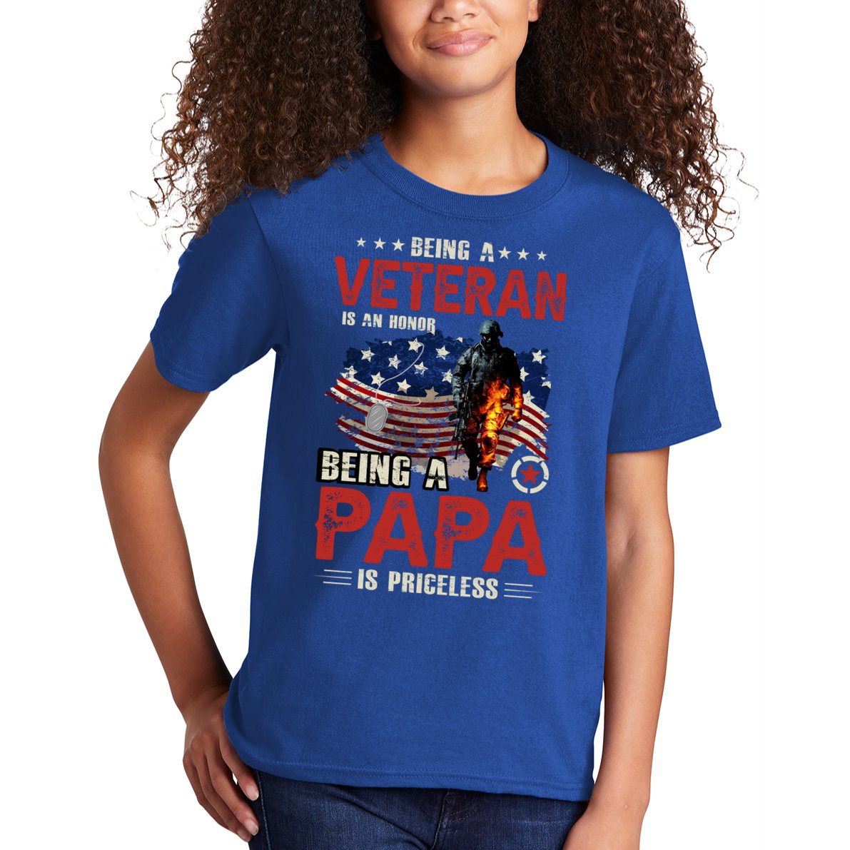 Veteran Papa Great Gift Kids T-Shirt