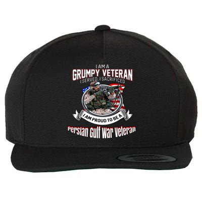 Veteran Persian Gulf War I Am A Grumpy Veteran I Served Gift Wool Snapback Cap