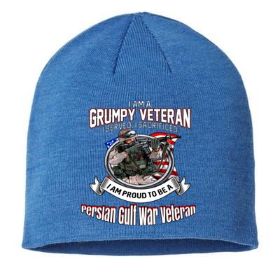 Veteran Persian Gulf War I Am A Grumpy Veteran I Served Gift Sustainable Beanie