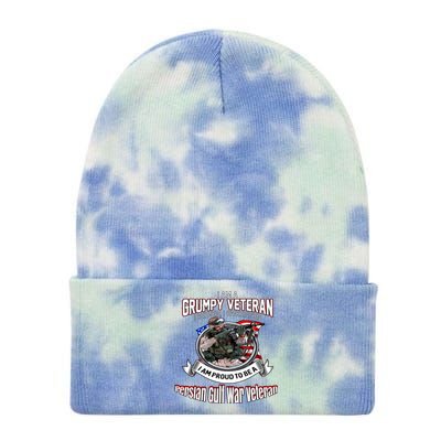 Veteran Persian Gulf War I Am A Grumpy Veteran I Served Gift Tie Dye 12in Knit Beanie