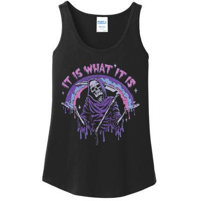 Vintage Pastel Goth Grim Reaper It Is What It Is Ladies Essential Tank