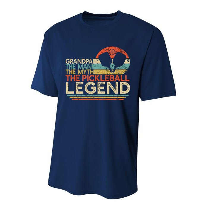 Vintage Pickleball Grandpa The Man The Myth The Legend Performance Sprint T-Shirt