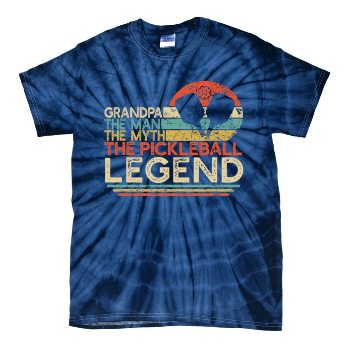 Vintage Pickleball Grandpa The Man The Myth The Legend Tie-Dye T-Shirt