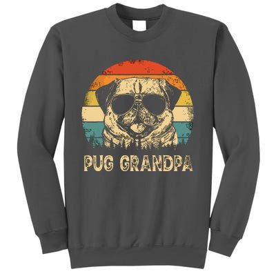 Vintage Pug Grandpa Dog Lovers Fathers Day Tall Sweatshirt