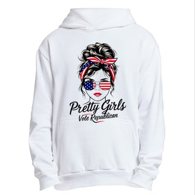 Voter Pretty Girl Repubvote Republican American Patriotic Election 2024 Urban Pullover Hoodie