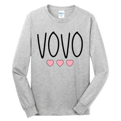 Vovo Portuguese Grandma Grandmother Hearts Minimalistic Vovo Gift Tall Long Sleeve T-Shirt