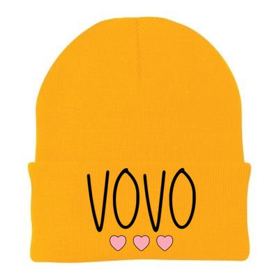 Vovo Portuguese Grandma Grandmother Hearts Minimalistic Vovo Gift Knit Cap Winter Beanie