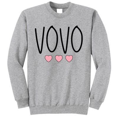 Vovo Portuguese Grandma Grandmother Hearts Minimalistic Vovo Gift Tall Sweatshirt