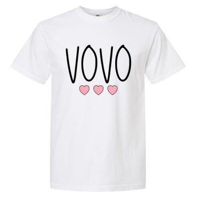 Vovo Portuguese Grandma Grandmother Hearts Minimalistic Vovo Gift Garment-Dyed Heavyweight T-Shirt