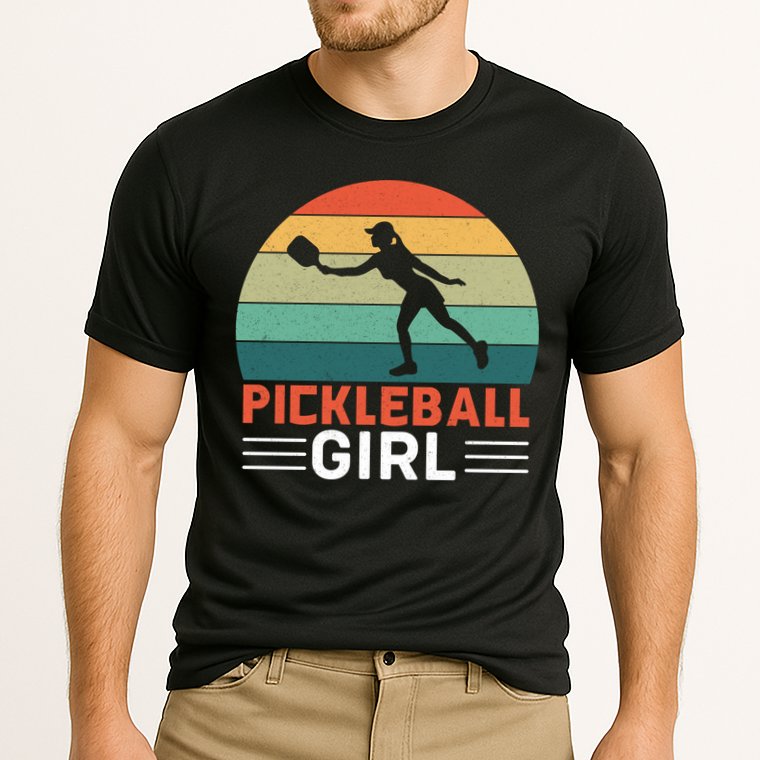 Vintage Pickleball Girl Paddle Cooling Performance Crew T-Shirt