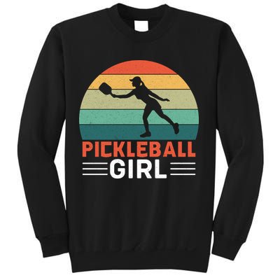 Vintage Pickleball Girl Paddle Sweatshirt