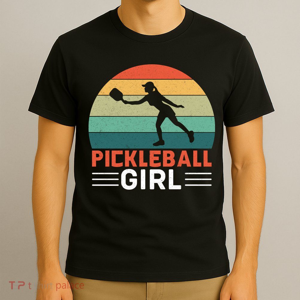 Vintage Pickleball Girl Paddle T-Shirt