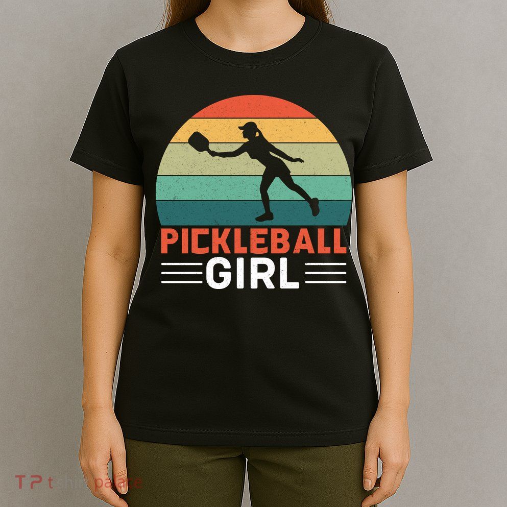 Vintage Pickleball Girl Paddle T-Shirt