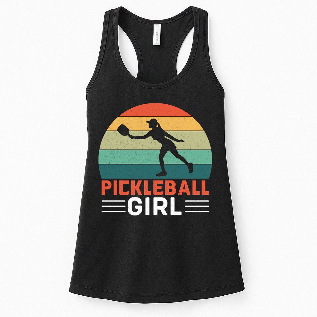 Vintage Pickleball Girl Paddle Womens Tank Top
