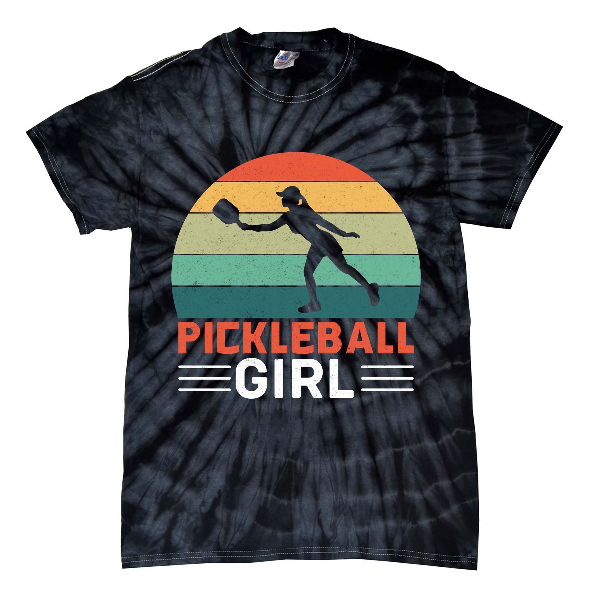 Vintage Pickleball Girl Paddle Tie-Dye T-Shirt