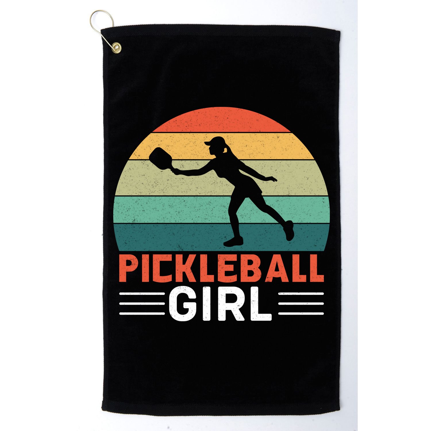 Vintage Pickleball Girl Paddle Golf Towel
