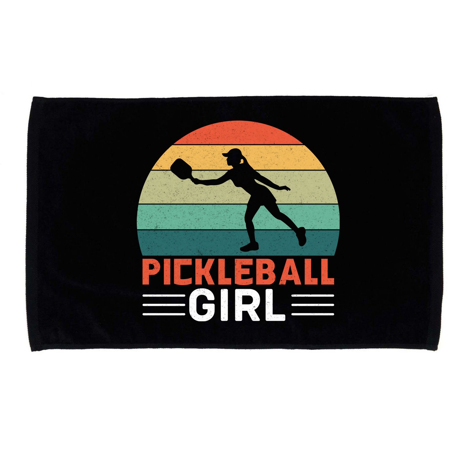 Vintage Pickleball Girl Paddle Microfiber Hand Towel