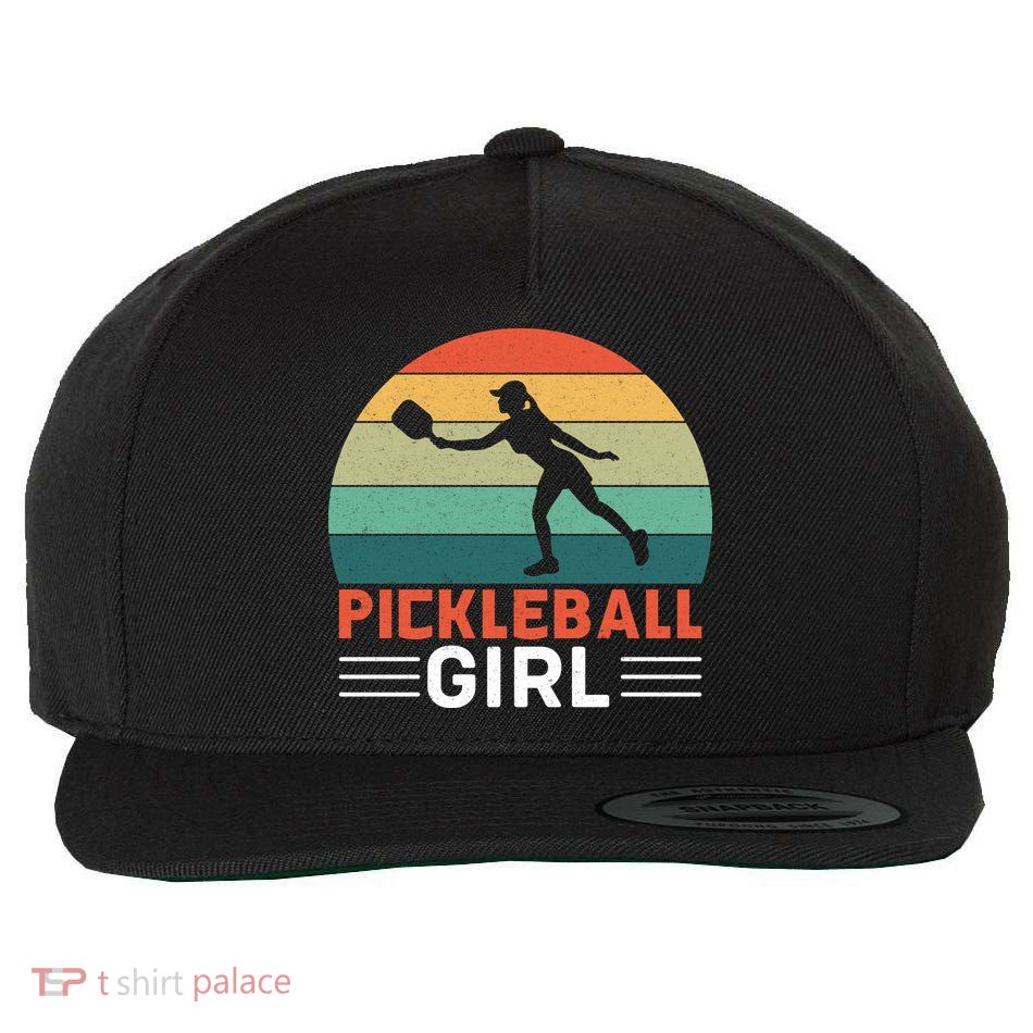 Vintage Pickleball Girl Paddle Wool Snapback Cap