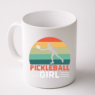 Vintage Pickleball Girl Paddle Coffee Mug