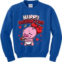 Valentine's Piglet Gift Sweet Cupid Animals Gift Pig Gift Kids Sweatshirt