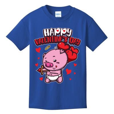 Valentine's Piglet Gift Sweet Cupid Animals Gift Pig Gift Kids T-Shirt