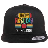 Vintage Pencil Happy First Day Of School Teacher Boy Girl Flat Bill Trucker Hat