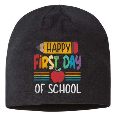 Vintage Pencil Happy First Day Of School Teacher Boy Girl Sustainable Beanie