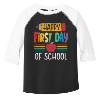 Vintage Pencil Happy First Day Of School Teacher Boy Girl Toddler Fine Jersey T-Shirt